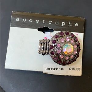 Women’s Stretchy Ring with purple and pink accents